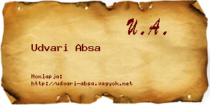 Udvari Absa névjegykártya